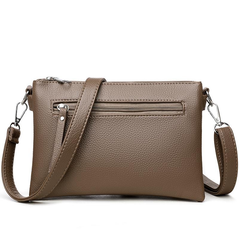 

Женская сумка среднего возраста, сумка для мамы, маленькая ручная сумка, мягкая кожаная сумка через плечо темно-коричневого