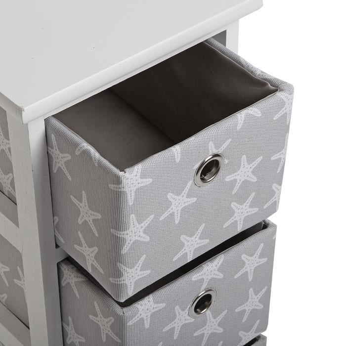 Meuble De Salle De Bain - VERSA - Starfish - Bois - Gris - 58 X 29 X 23 Cm