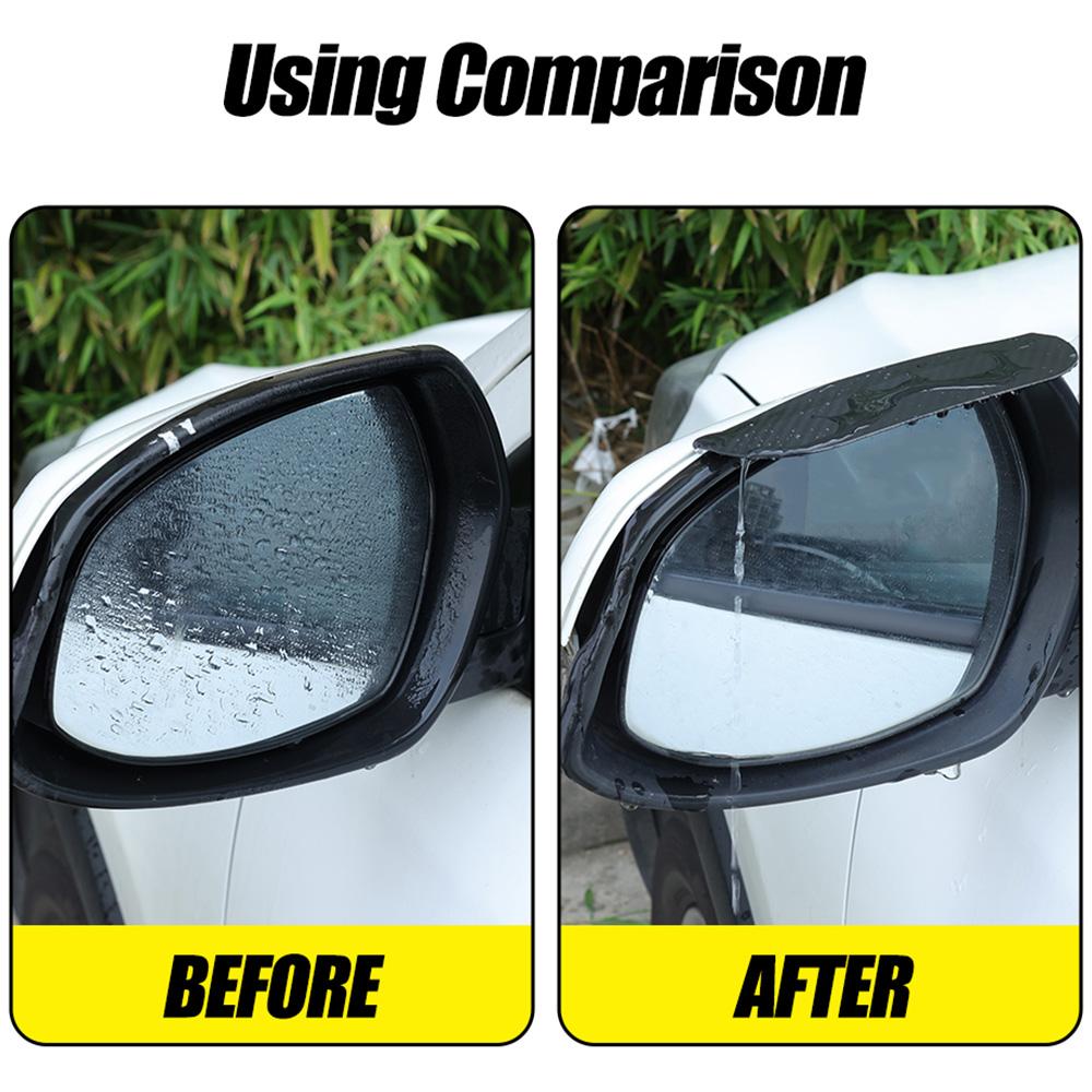 2 Stück Verbesserte Aufsteckbare Auto-Regenabweiser Auto-Rückspiegel-Regenabdeckung Universal Kohlefaser-PVC-Sonnenschutz Schutz Autozubehör