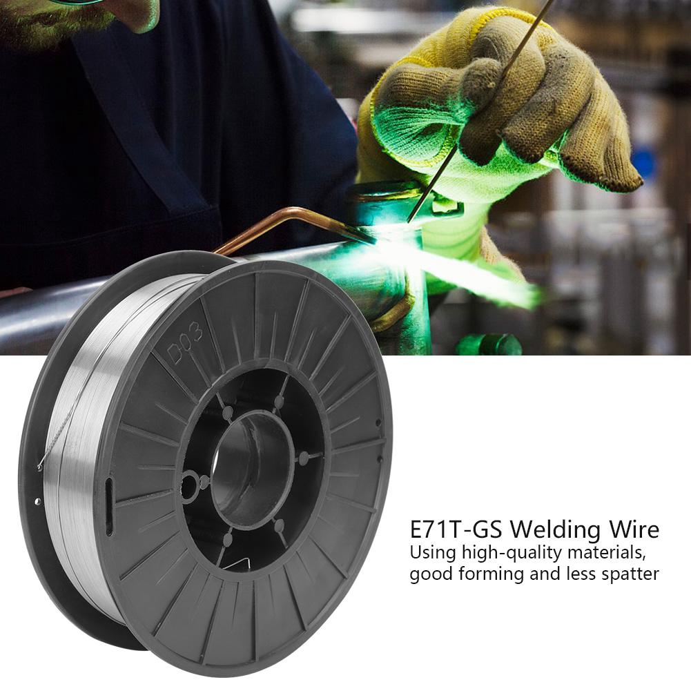Alambre de soldadura autoprotegido sin gas, alta eficiencia, accesorios de soldadura E71T GS, 0,8 mm, 4,5 kg