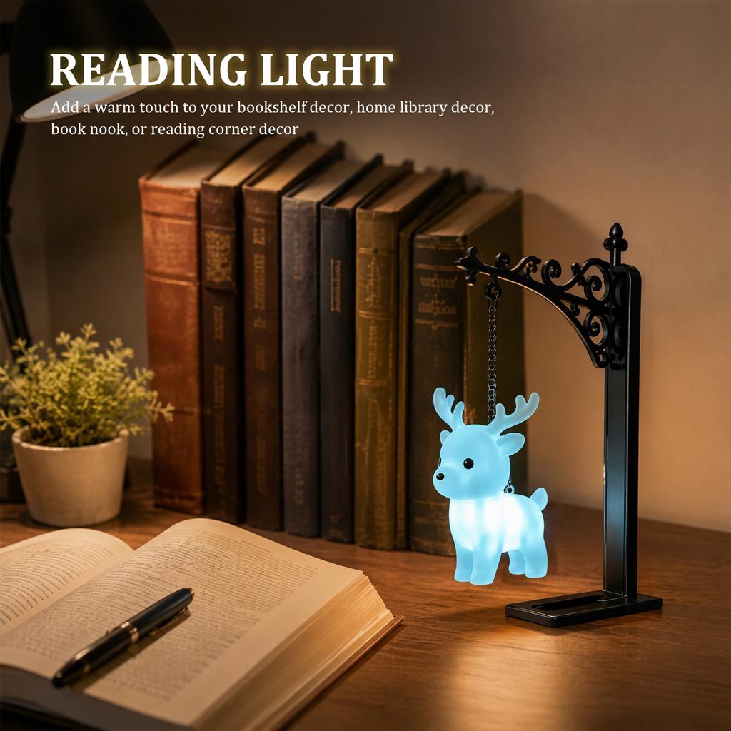 Bookend Lamp Owl Iron Metal Shelf Light Organizer Vintage Decor Figurine for Home Library Reading Room Office Bookshelf Gift