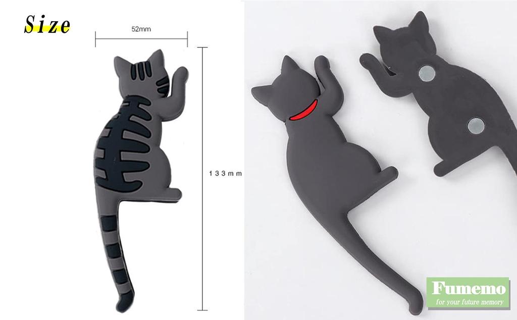 Fumemo Magnetic Hooks Cat Tail Design Cute and Stylish Animal Hooks for Key Hanging Set of 7 Cat Tail Hooks - - Refrigerators, Walls, Storage,