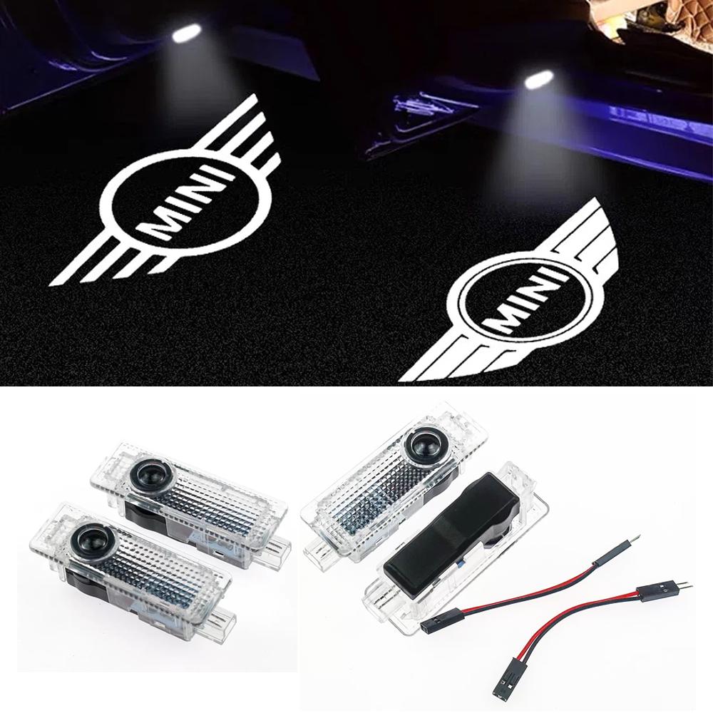 2PCS--LED Light Car Door Projector Car Welcome Light For Mini Cooper Works R55 R56 R50 R53 R60 R61 F54F55F56 F60 Car Accessories