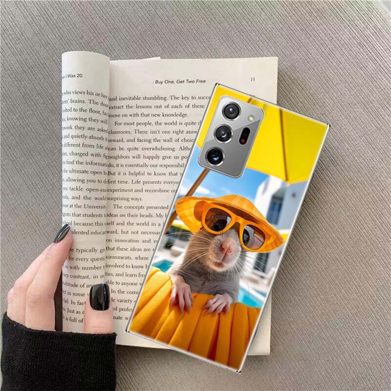 Cute Hamster Phone Case for Samsung A17 A37 A57 A54 A14 A24 A34 A07 A04S A02S A12 A22 A32 A52S A16 A26 A36 A56 A72 Galaxy Note 2