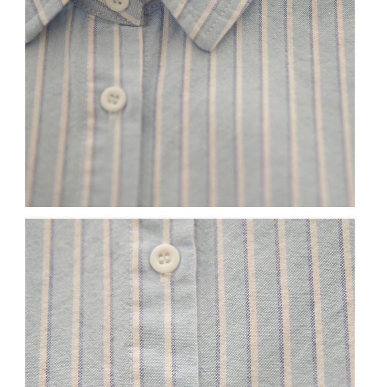 Korean-Japanese Style Striped Oxford Shirt for Women