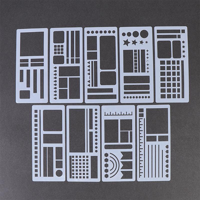 DIY Scrapbooking Record Template Flexible Handmade Stencils Tool 3 9pcs for Drawing Planners Art Craft Projects