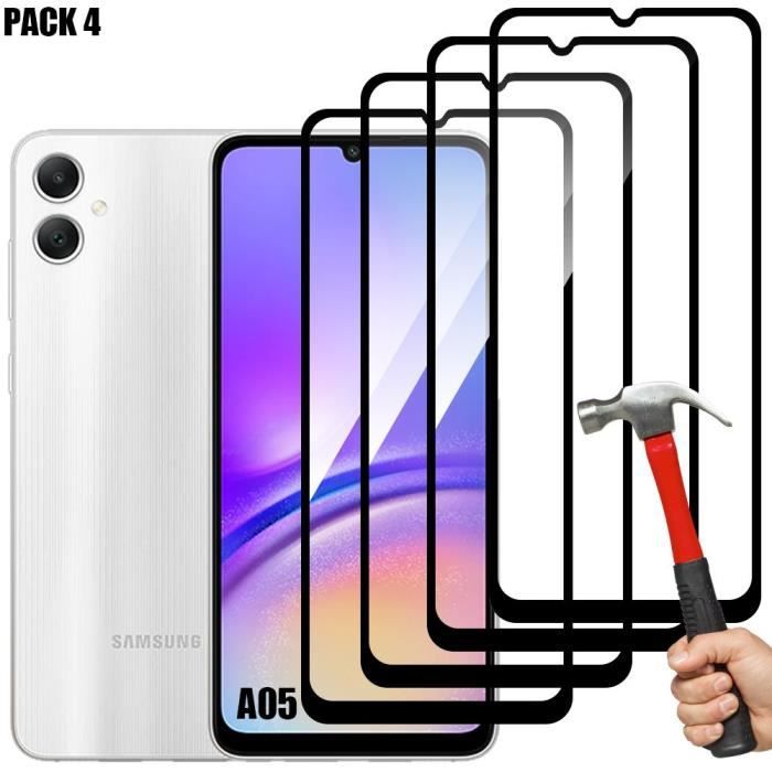 Pack-4 verre trempé intégral pour samsung galaxy a05 - protection d'écran antichoc