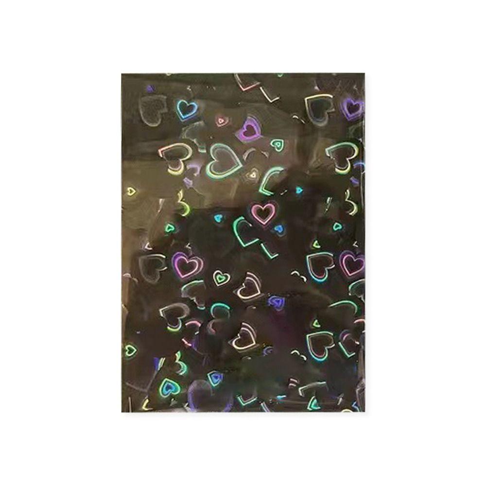 50Pcs Card Sleeves Laser Heart Shaped Card Films Trendy Kpop Photocard Holder  Kpop Idol Cards