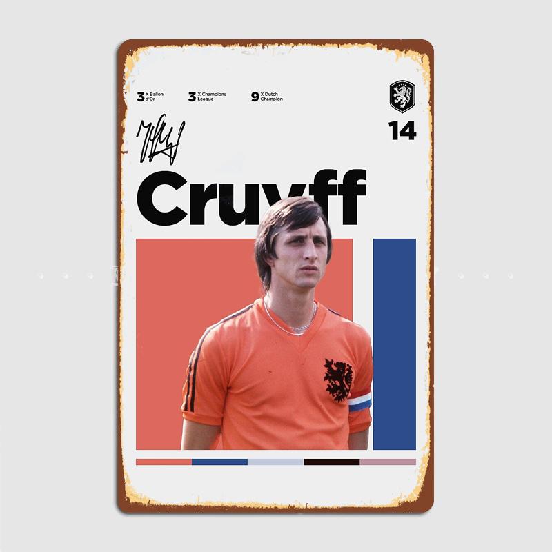 Johan Cruyff Kaka Leite Luis Suarez Xavi Giocatore di Calcio Segno Metallico Retro Poster Bar Camera da Letto Pub Parete Decorazione per la Casa Decorazione della Stanza
