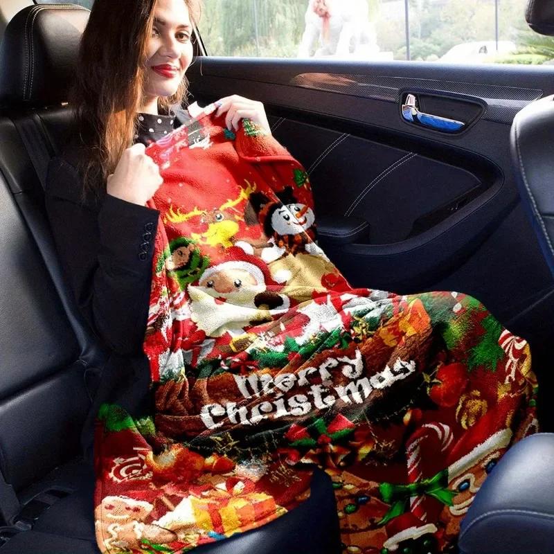 Cozy Santa Claus Christmas Throw Blanket Soft Lightweight For Couch, Bed, And Travel Perfect Holiday New Year Gifts Blankets