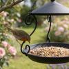 Outdoor Hanging Metal Bird Feeder with Circular Tray and Protective Roof for Garden Balcony Yard Automatic Feeding Station