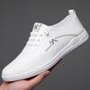 Men's shoes 2025 summer new versatile lightweight thin men's casual leather shoes one pedal soft-soled non-slip white shoes