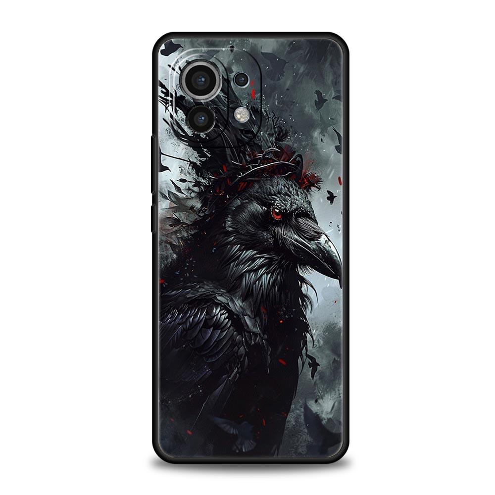 Black Raven Phone Case Cover for Xiaomi Mi 17 Pro Max 15 14 13 12 11 Ultra 15T 14T 13T 12T 11T Pro Lite Soft TPU Shell Funda Bag