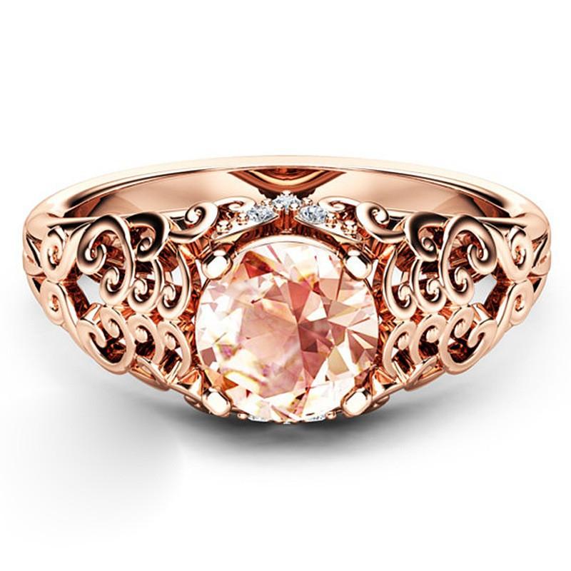 Women'S Ring With Diamonds And Rose Gold Jewelry