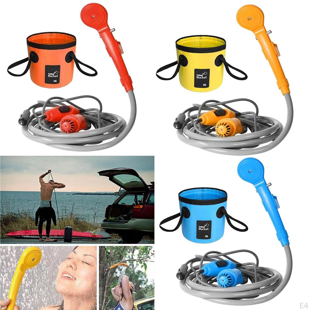 12 Shower Portable Electrical Foldable Bucket for Outdoor Camping Pets Washing Watering Pump