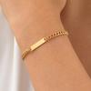 Stainless Steel Cuban Chain Bend Gold Bracelet Ladies 2112