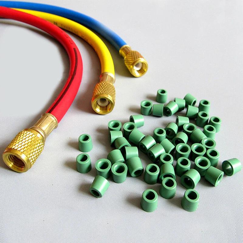 100/50PCS Rubber Gasket Air Conditioning 1/4'' Charging Hose Valve Gasket Manifold Repair Seal Kit Replacement Car Accessories