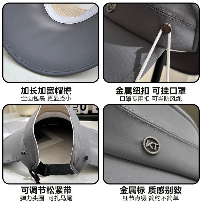 2025 New Wrap-around Enlarged Brim Sun Protection Cap Empty Top Foldable UV Protection Sun Hat