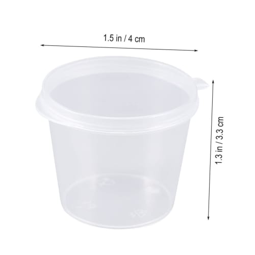 NUOLUX 50-Piece Clear Dressing Container with Lid, Plastic Para Postless Sauce Pot with Lid, Portion Cup with Lid, 1 Oz Salad Dressing Container