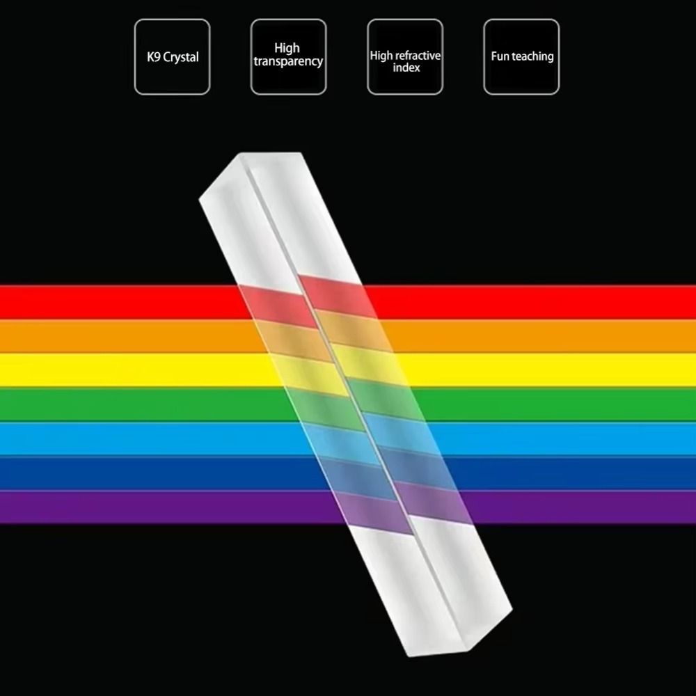 Seven Color Triangular Prism Length Size Crystal Prism Optical Prisms  Physics Teaching