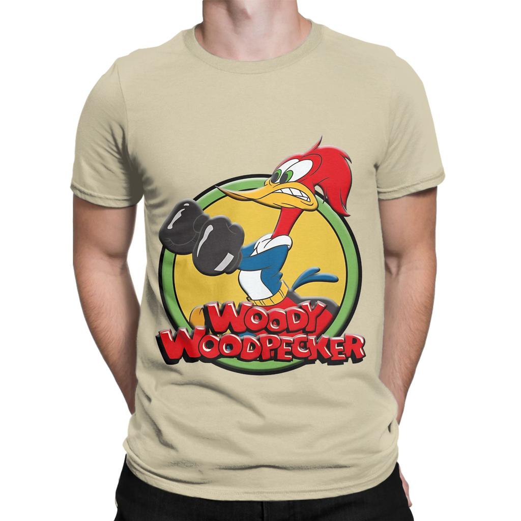 Woody Woodpecker Circle Poster Funny 100 Cotton TShirt Woody Woodpecker Tops Tees For Unisex