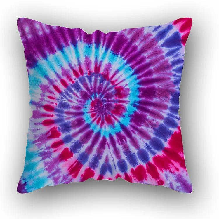 Sofa Bed  Square Pillowcases Home Decor Colorful Swirl  Bedroom Rainbow Decorative