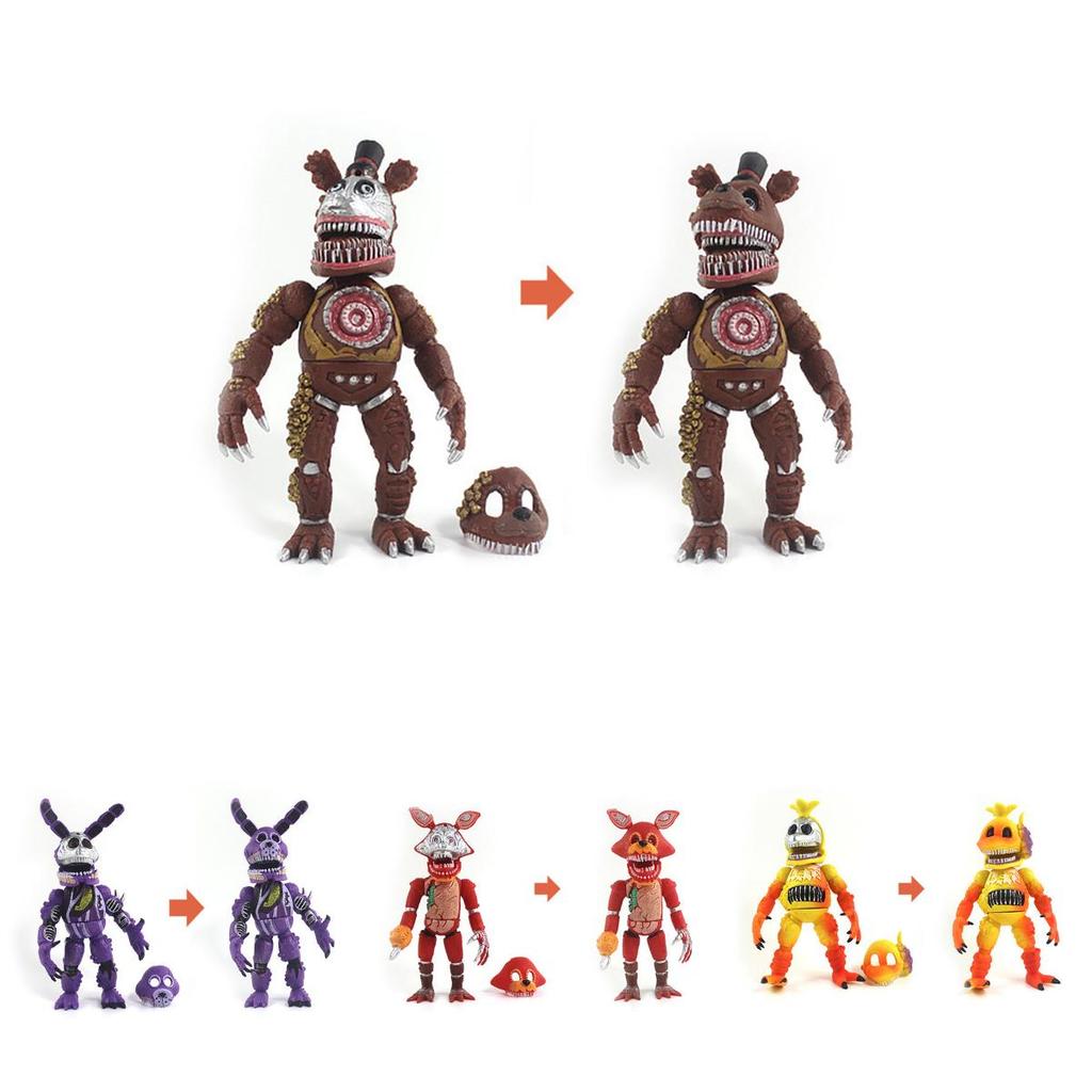 Vibrant 6pcs Fnaf Five Nights At Freddy's Light Up Action Figures For Kids