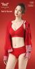New Year Festive Red Seamless Push-up Wireless Bra and Triangle Panties Set