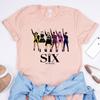 Sechs Musikalische T-Shirts Broadway Sechs Musical Druck Kurzarmshirt Musikalische Shirts Damen Lustiges T-Shirt Fans Geschenk Unisex Freizeit Oberteile