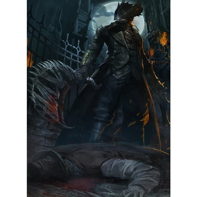 Bloodborne Classic Game Poster and Print Dark Hunter Canvas Painting Wall Art Pictures for Living Room Decoration Home Decor