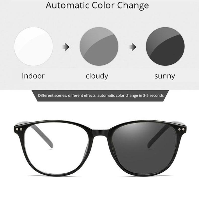 Rivets Finished Myopia Glasses Change Color Photochromic Eyewear Women Men Prescription 0 -0.5 -1.0 -1.5 -2.0 -2.5 -3.0 To -6.0