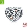Mother'S Day Family Series S925 Silver Beaded Wind Diy Bracelet Accessories Loose Beads