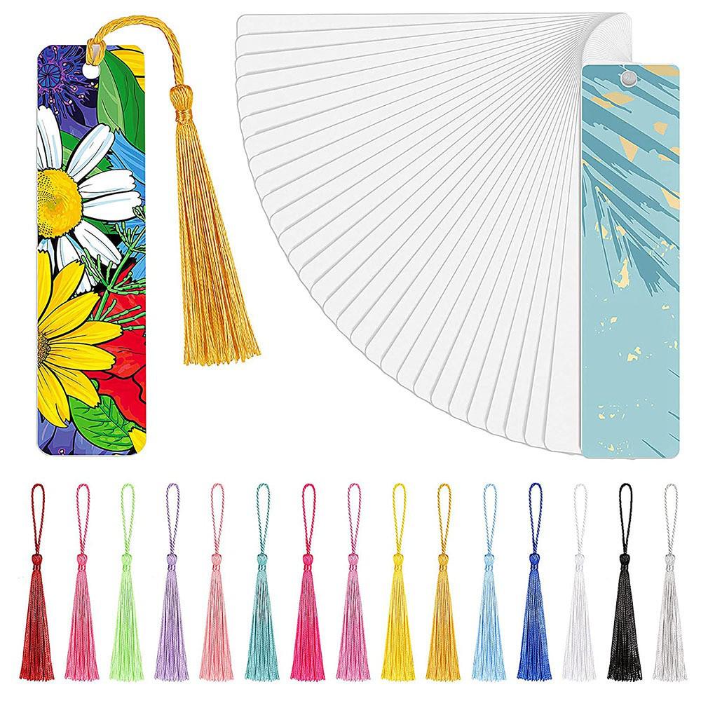 Colorful Tassel Bookmarks: DIY Aluminum for Sublimation & Crafts, Perfect for Birthdays & Weddings.