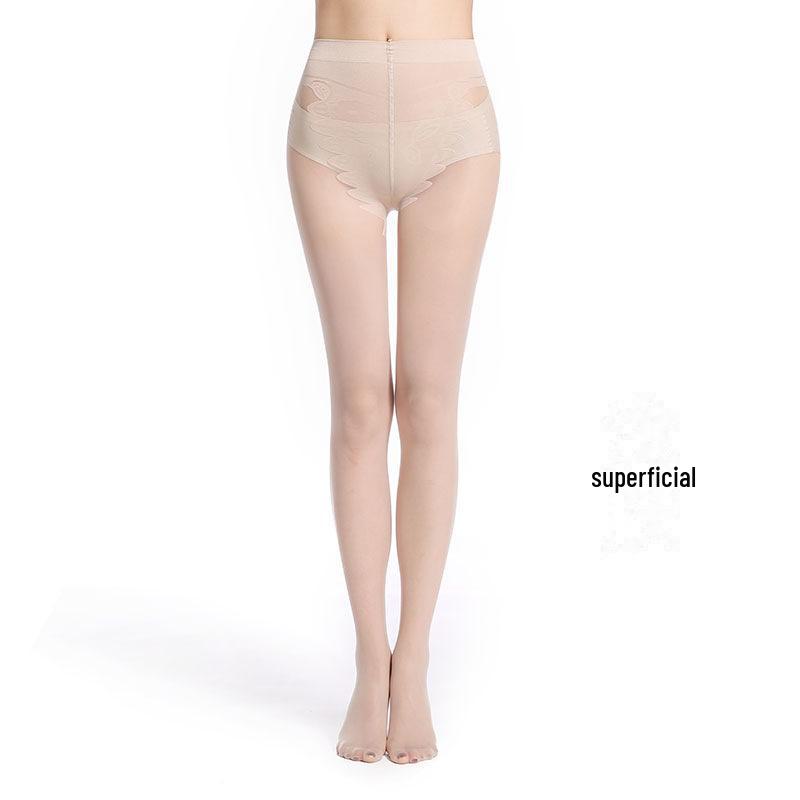 Frühlings-/Sommer Nahtlose Dünne Samtstrumpfhose mit Schmetterlingszwickel, Hakenfest, Vier-Wege-Stretch und Massage-Unterteil.