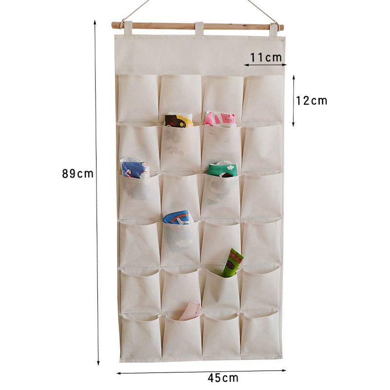 Multi-layer Fabric Hanging Storage Bag for Dormitory and Wardrobe Door, Wall-Mounted Phone Organizer