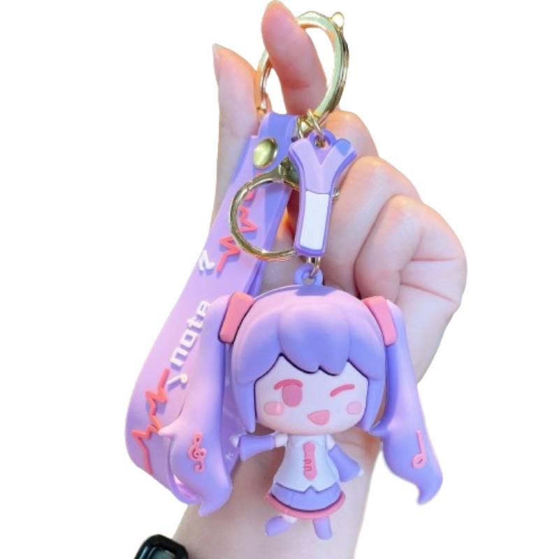 

Брелок Hatsune Miku Подвеска для автомобиля Шарм для сумки Держатель для ключей Подарок Декор фиолетовый