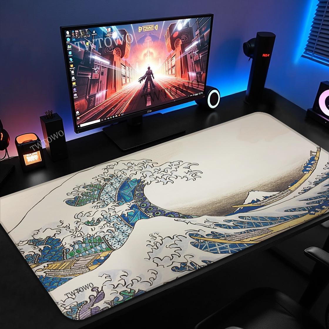 Mouse Pad Gamer Japan Great Wave printon demand HD Large Mousepad XXL Playmat Desk Mats Soft Office Carpet Laptop Mouse Mats 300x800x2mm