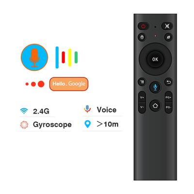 Sesli Uzaktan Kumanda 2.4G Kablosuz Hava Fare 2.4G Kablosuz 3 Eksenli Jiroskop IR Öğrenme Android TV Kutusu için