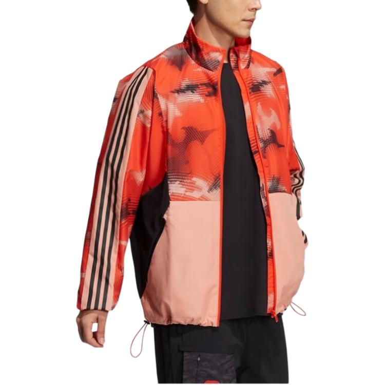 Adidas Pánská bunda s květinovým vzorem Newblock Oranžová Žlutá H40237