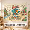 Custom Name Text Tapestry,Smurfs Boho Wall Hanging, Decorative Backdrop Tapestry For Room