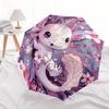1pc Axolotl on a Tree Pattern Automatic 3-Fold Umbrella, 8 Iron Frames, High-Value Folding Umbrella, Suitable for Office, Travel and Outdoor
