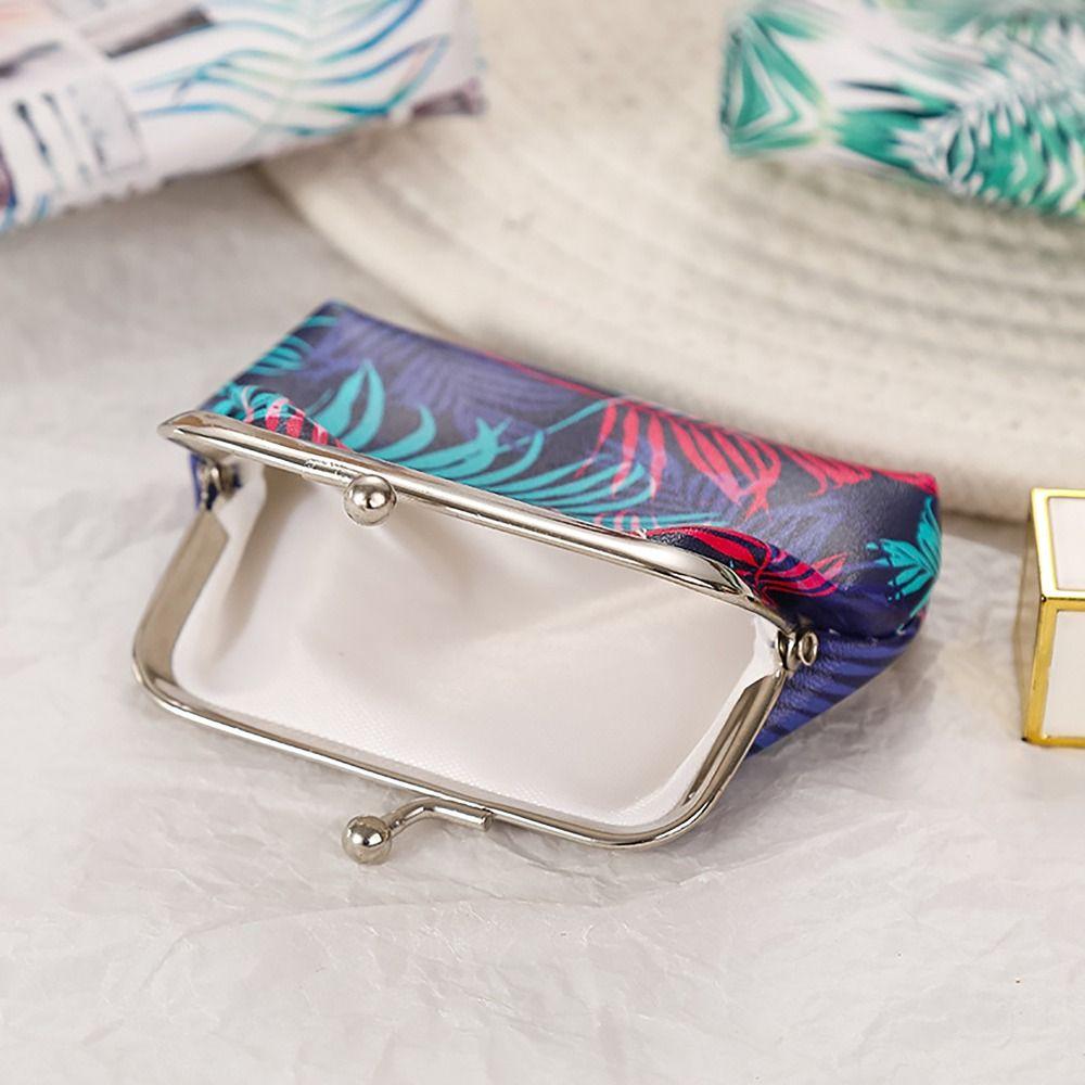 Durable Floral Coin Purse Iron Mouth Clip PU Change Money Organizers Ethnic Style Cash Pouch Gift Bag