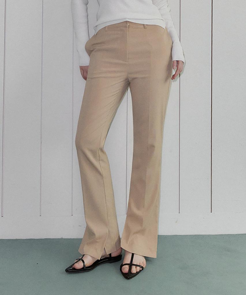 Teuwi Montes Asymmetrical Slit Straight Slacks