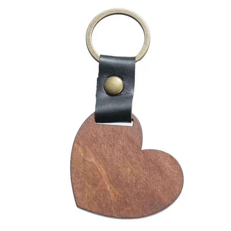 

Custom LOGO Name Spade Man Woman Key Chain Ring Pendant Metal Car Moto Keyring Leather Creative Engraving Wood DIY Keychain Gift Custom One-sided