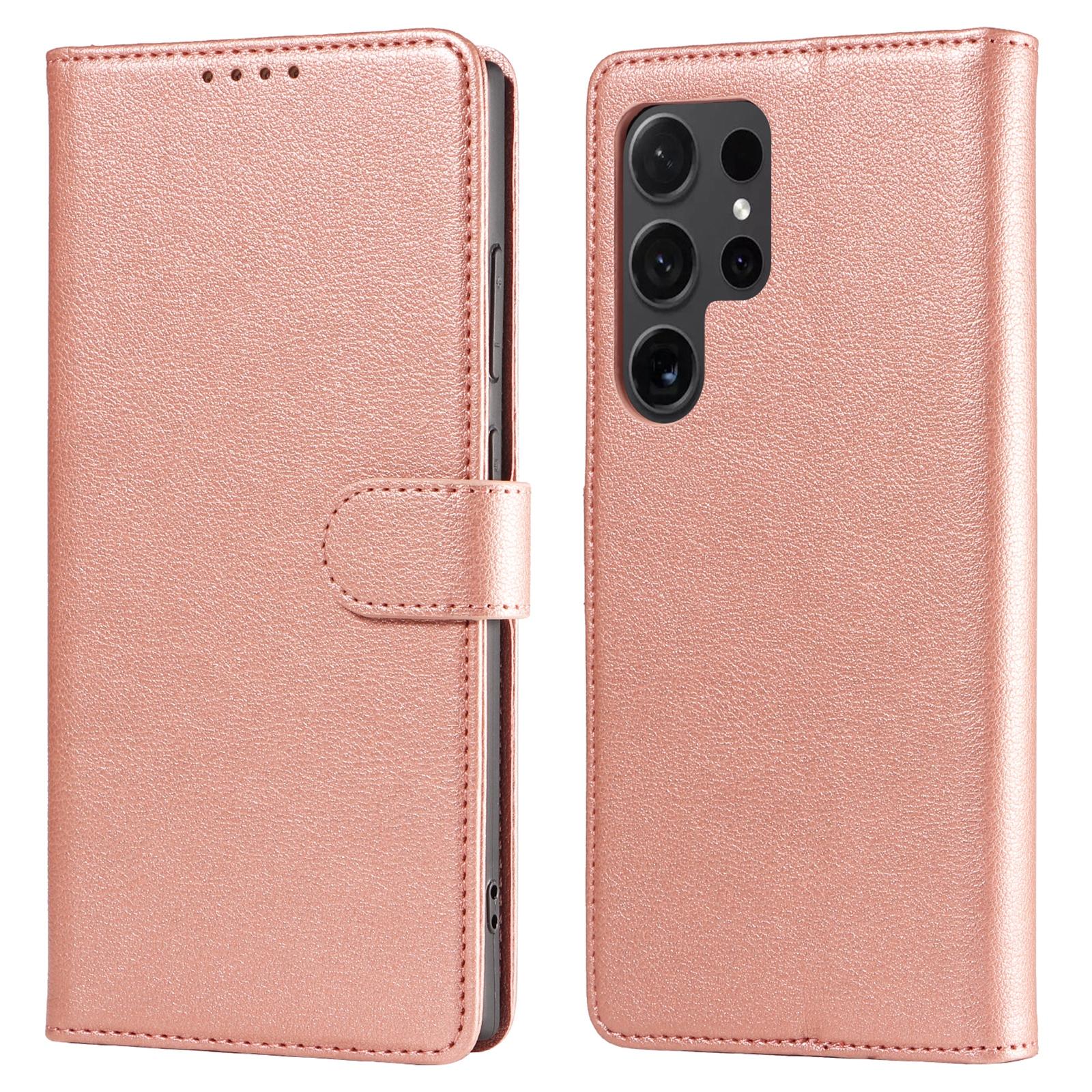 

For Samsung Galaxy S23 Ultra Leather Case Litchi Texture RFID Blocking Wallet Stand Phone Cover A