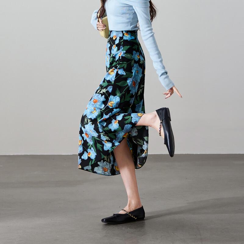 SOFSIL Vintage Floral A-Line Midi Skirt 29/XL