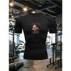 Men's White Brazilian Jiu-Jitsu Compression T-Shirt "BJJ" Bulldog Print Quick Dry Gym Workout Top