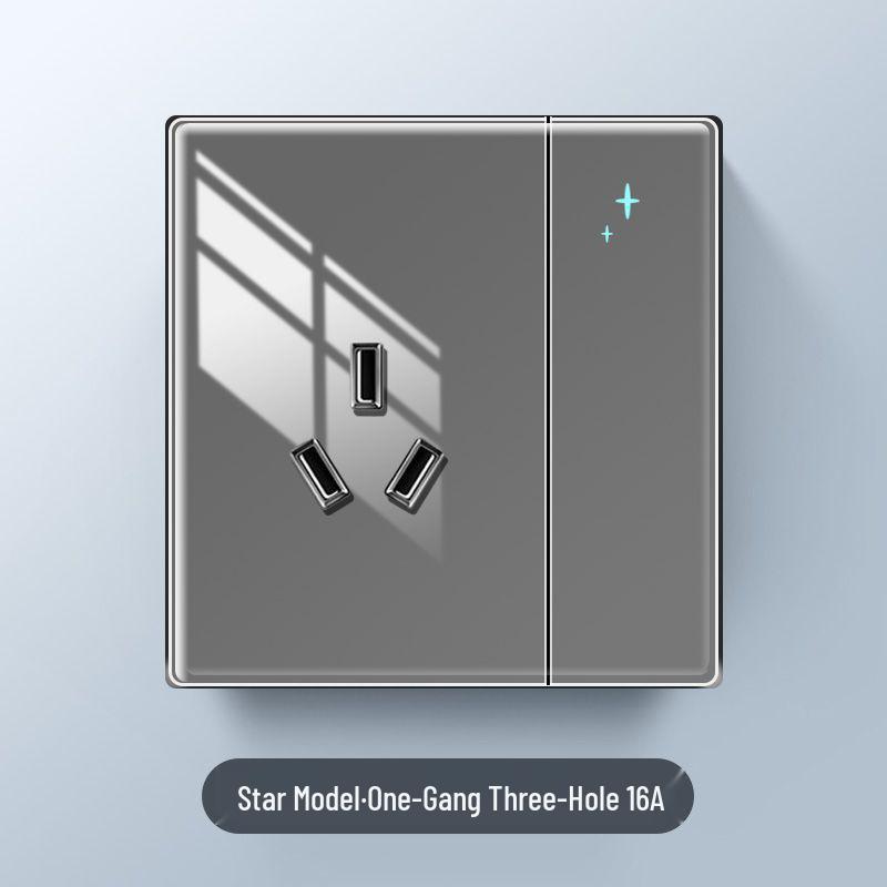 Star Series Glossy 86 Type Dual-Control Switch Socket Set