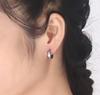 Rockyu Earrings for Mirror Ring Hoop Stainless Accessories Women, Silver, Blue, Wide, Finish, Earrings, Earrings, Steel, Hypoallergenic, Birthday,