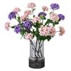 White Artificial Hydrangea 3 Heads Fabric Green Hydrangea Long Branches Decor Spring Artificial Floral Arrangement Wedding